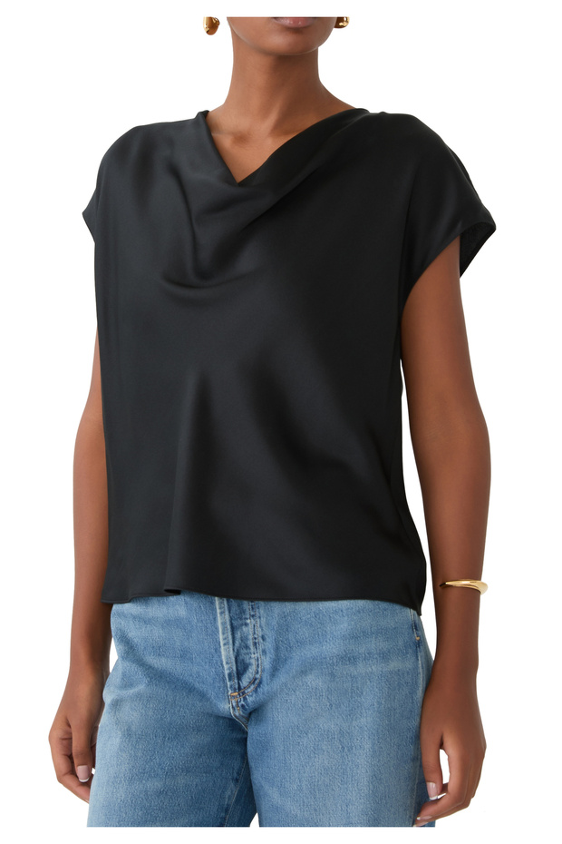 Sırt Dekolteli İpek Bluz - 5