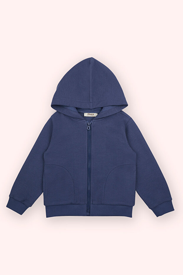 Baby Boy Hooded Navy Blue Sweatshirt