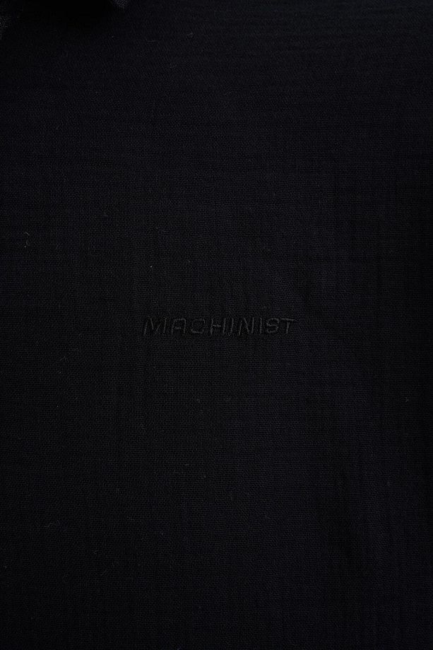 Erkek Basic Uzun Kollu Cotton Siyah Gömlek - 2