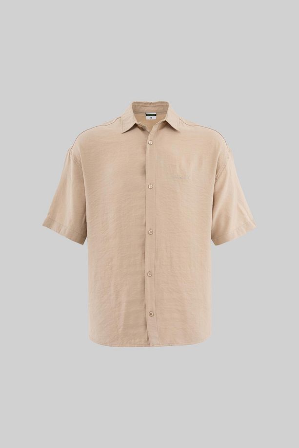 Erkek Basic Beige Gömlek - 1