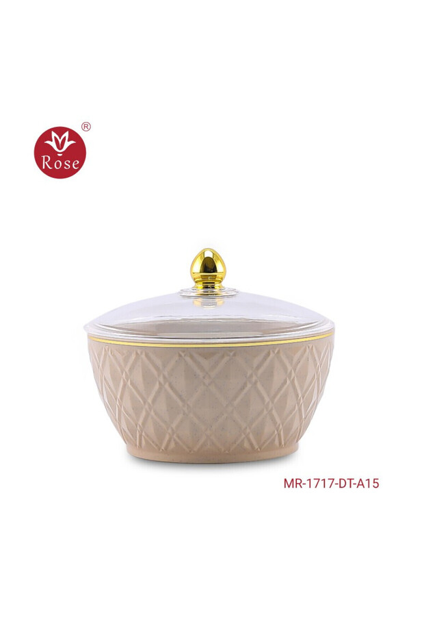Mr-1717-وعاء تمر مع غطاء روز (7*14)سم