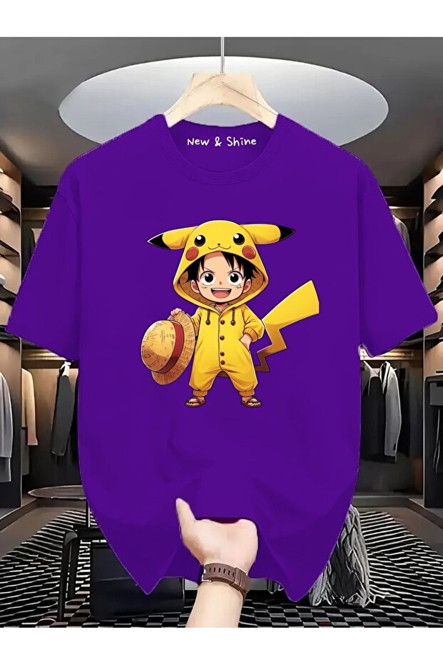 Pikachu Costume Luffy Printed Oversize T-Shirt