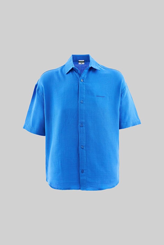 Erkek Basic Cotton Gömlek SAKS BLUE - 1