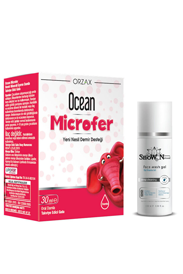 Microfer 30 ml Çocuklar İçin Yeni Nesil Demir Takviyesi + 100ml Yüz Temizleme Jeli Hediye - 1