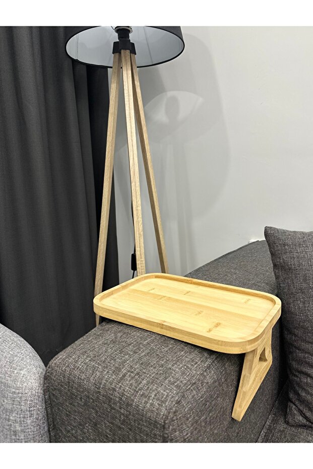 جانب أريكة من الخيزران - صينية تقديم قابلة للطي - 2