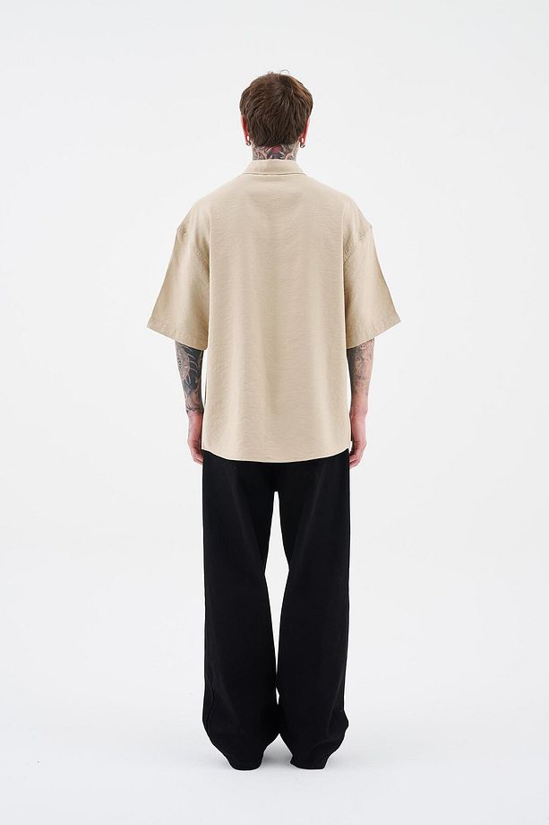 Erkek Basic Beige Gömlek - 6