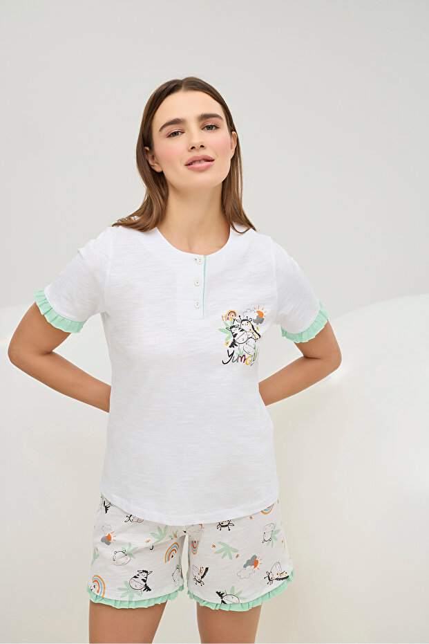 16844 KADIN BASKILI ŞORT TAKIM - 1