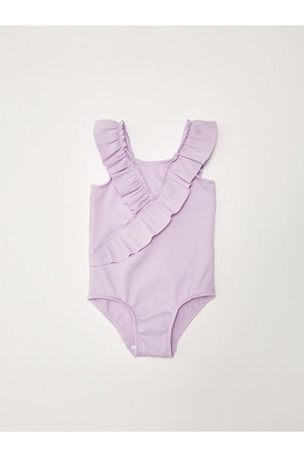 Frilled striped fabric girls' swimsuit DB200789CM