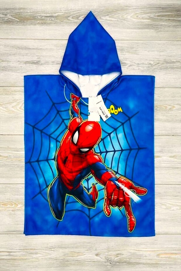 New Season 100% Cotton Cartoon Character Patterned Hooded Children's Poncho Bathrobe (Beach - Pool - Bathroom)