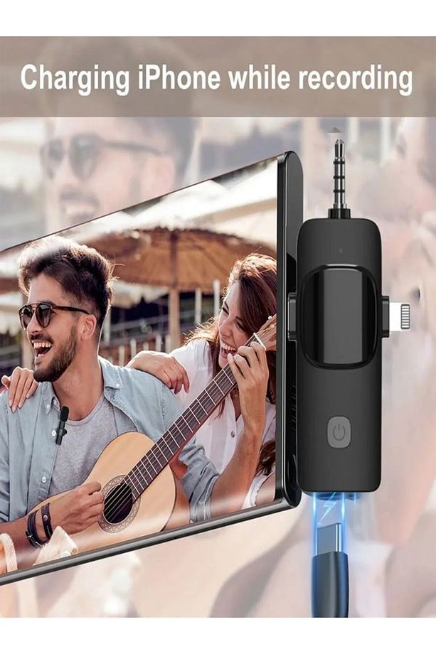 3in2 Yaka Mikrofonu Type-c Iphone Jak Giriş Telefon Uyumlu 20m Wirelees Yayın Youtuber Tiktok Skype - 5