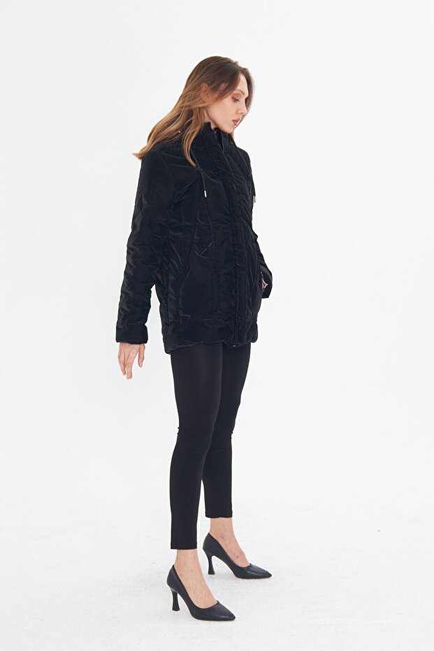 KAPÜŞONLU SİYAH MONT - 4