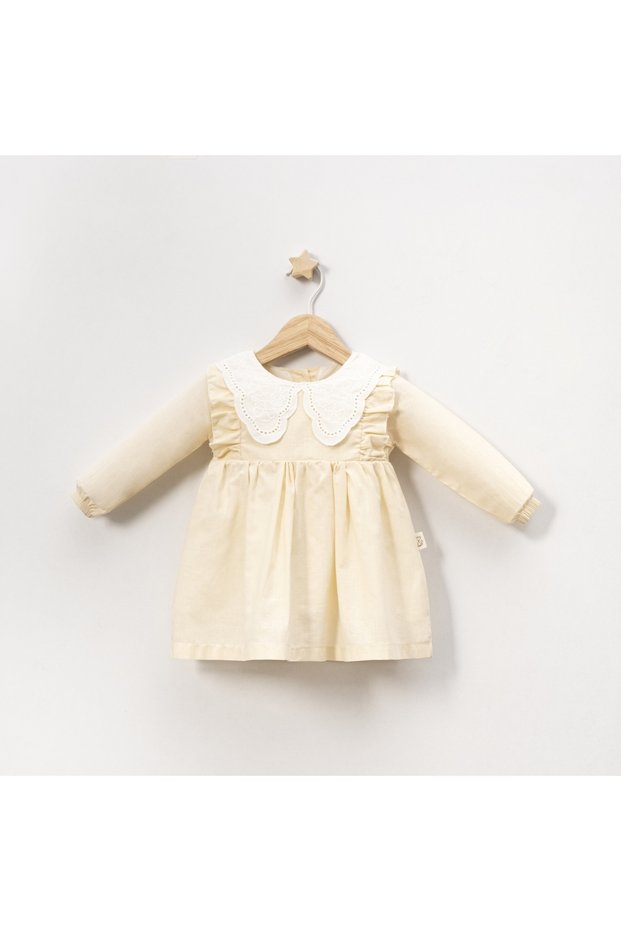 Baby Girl Lace Collar Linen Dress