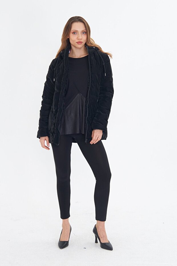 KAPÜŞONLU SİYAH MONT - 2