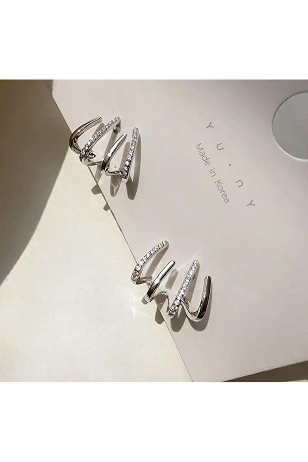 Çelik taşlı küpe - 2