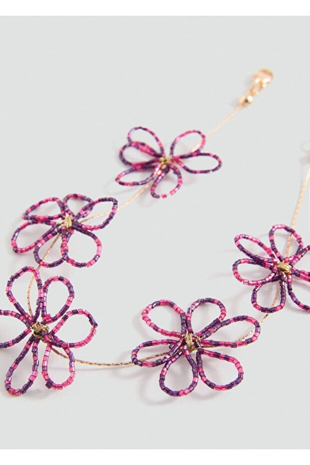 Çiçekli boncuklu kolye - 1