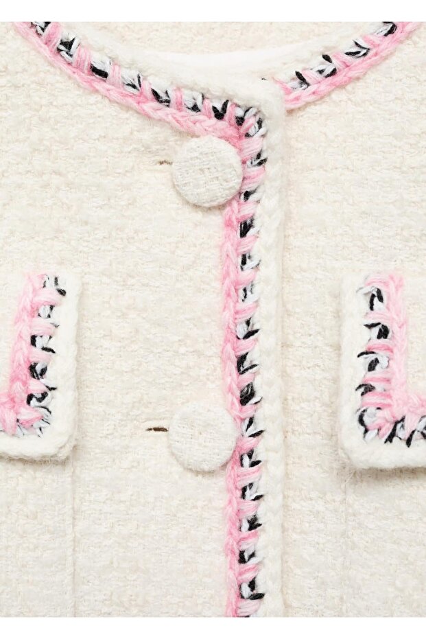 سترة تويد مخططة متباينة - 8