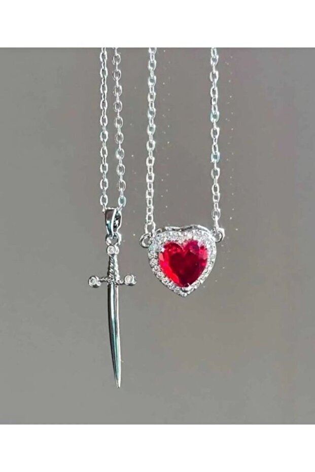 Steel Heart Sword Lover Necklace