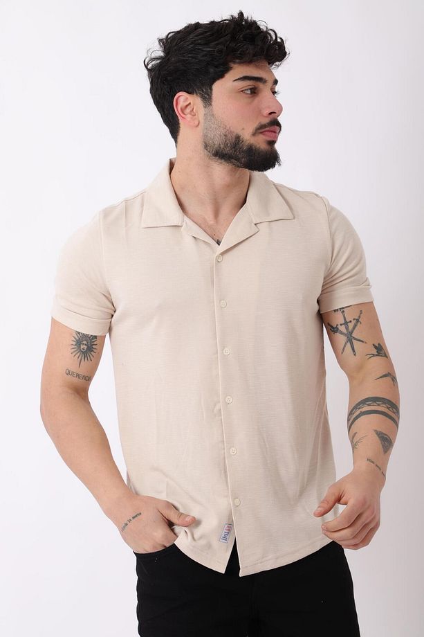 Kırçıllı Desen Kısa Kol Gömlek JS C-156_40361 - 1