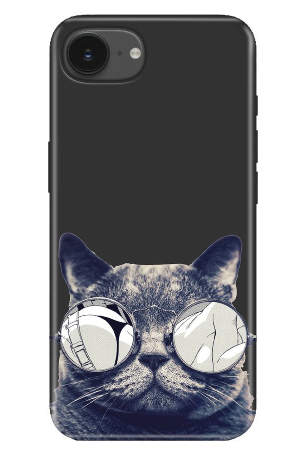 غطاء حماية من السيليكون متوافق مع هاتف iPhone 16E بتصميم Cix Cat