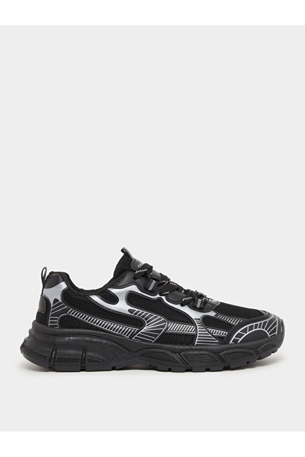 Metallic Graphic Chunky Sole Lace Up Sneaker