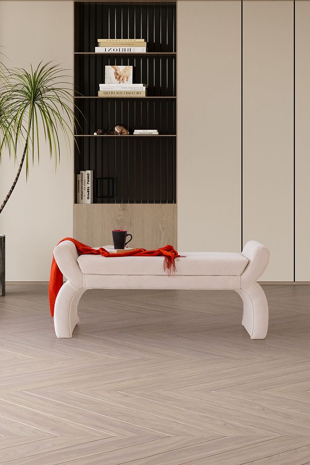 Zenn Coco Kumaşlı Modern Bench Puf - 6
