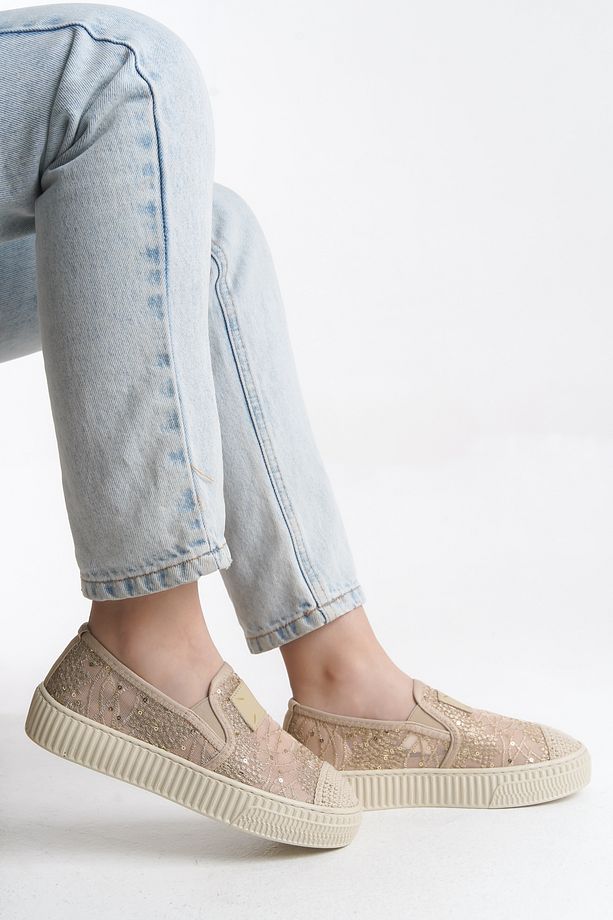 Kadın Yüksek Taban File Dantel Sneaker Günlük Spor Ayakkabı Nastiya - 4