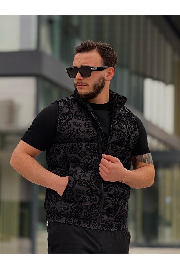 سترة منتفخة منقوشة للرجال - 7