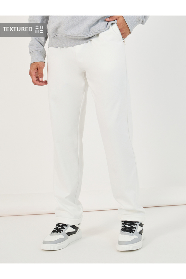 Premium Texture Knitted Pants with Zipper Pocket Detail