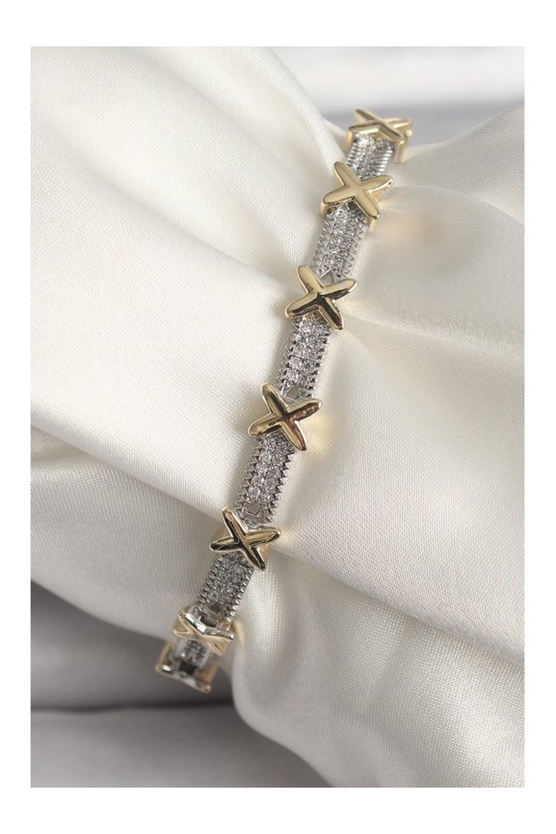 Brass Silver Color Zircon Stone Gold Xoxo Model Vip Series Women's Bracelet