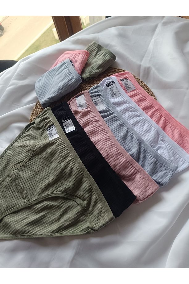Tutku 6'lı Paket %100 pamuk Fitilli Slip Külot - 5