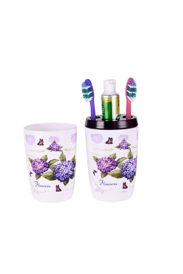 2قطعة مجموعة من حاملين لفرشاة الأسنان - 1