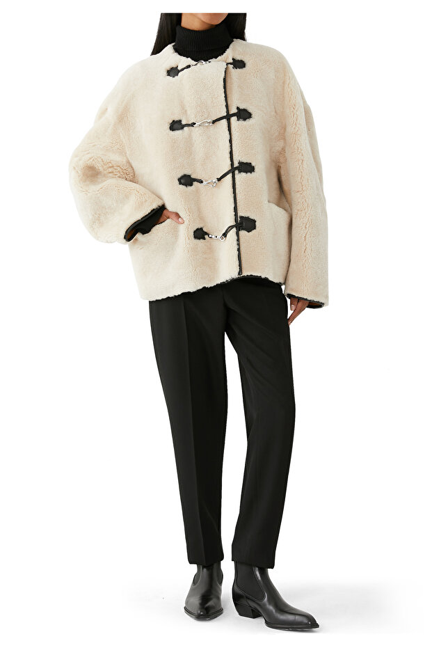Teddy Shearling Klipsli Ceket - 2