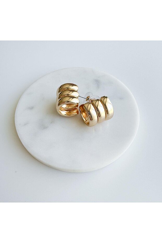 Çelik 3 bombeli küpe - 2