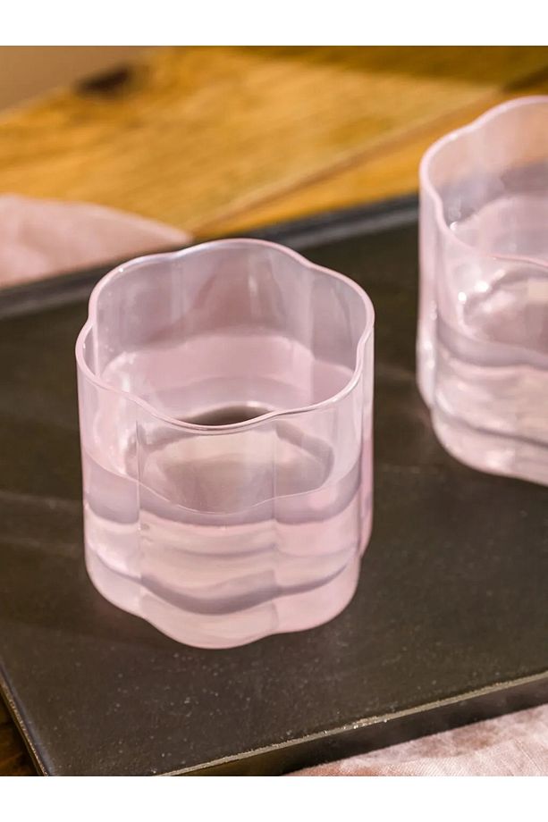 LCW HOME Pembe Dekoratif Cam Su Bardağı 2'li 260 Ml - 2