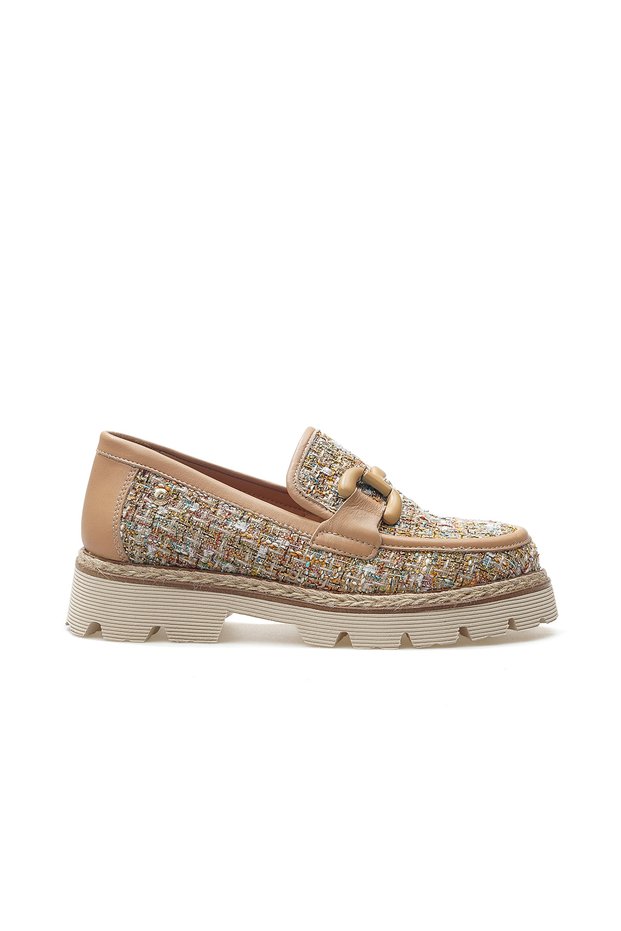 Women's Buckle Detailed Casual Shoes 25Y D25Ya-3770 Z Cream