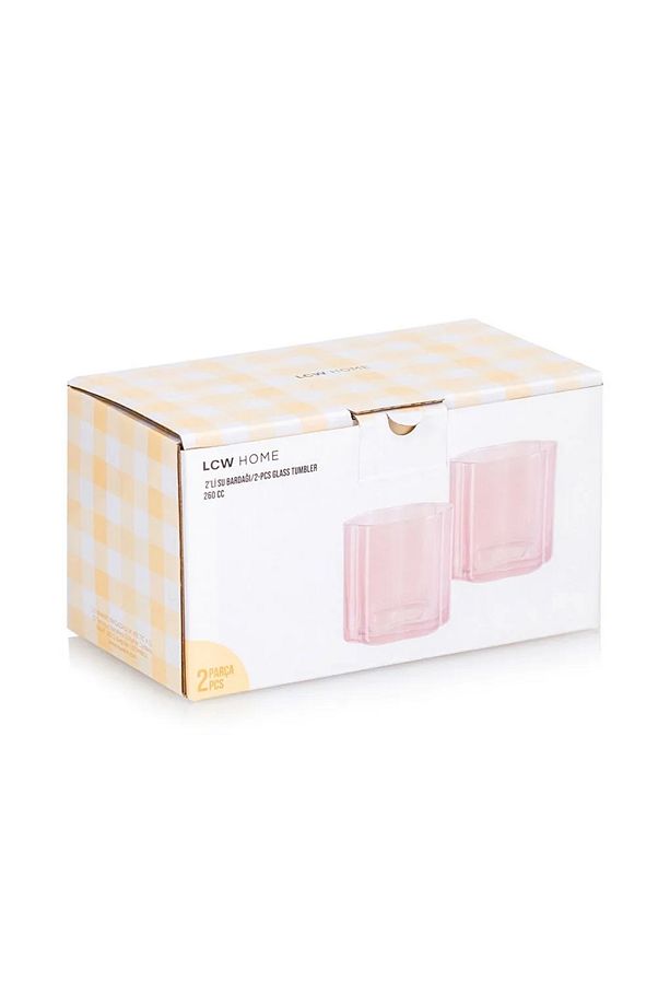 LCW HOME Pembe Dekoratif Cam Su Bardağı 2'li 260 Ml - 3