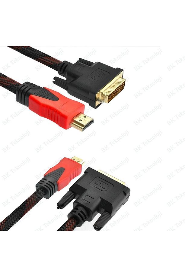Hdmi To Dvi 24+1 Çevirici Dönüştürücü Monitör Kablosu 1.5 Metre Dual Link DVI-D (24+1) Konnektörlü - 8