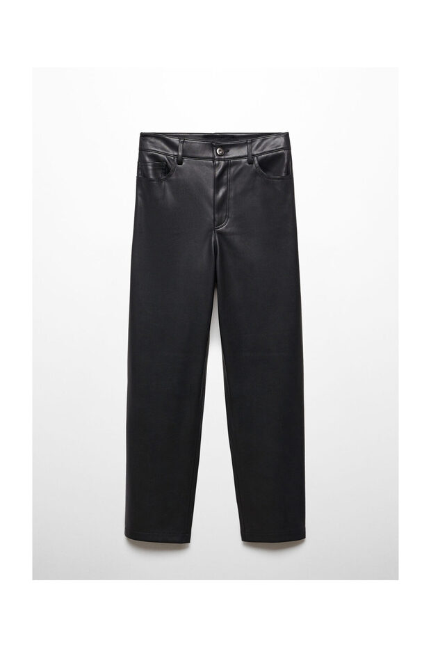 Leather-effect straight trousers - 1