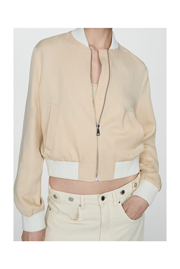 Leinen-Lyocell-Bomberjacke - 4