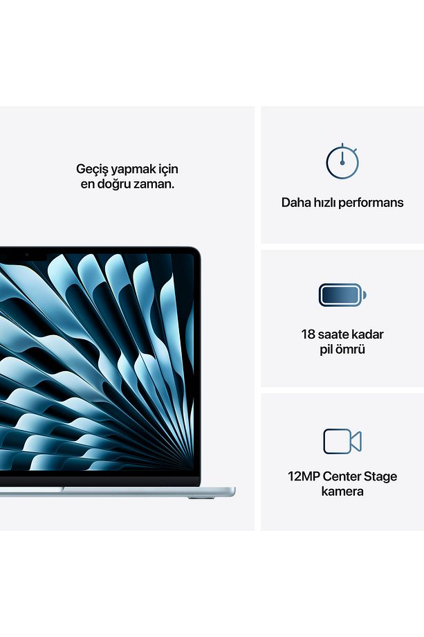 13" MacBook Air: Apple M4 chip with 10-core CPU and 10-core GPU, 16GB, 512GB SSD - Gök Mavisi - 10