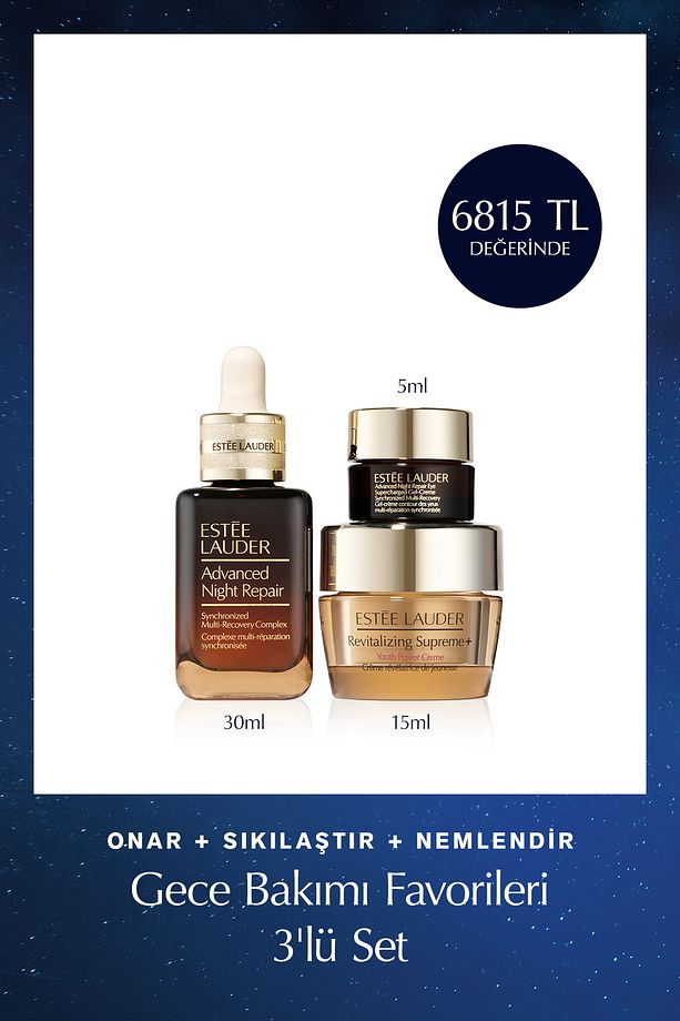 Onar+Sıkılaştır+Nemlendir, Gece Bakımı Favorileri 3'lü Set - Serum 30ml, Supreme 15ml, Göz Kremi 5ml - 1