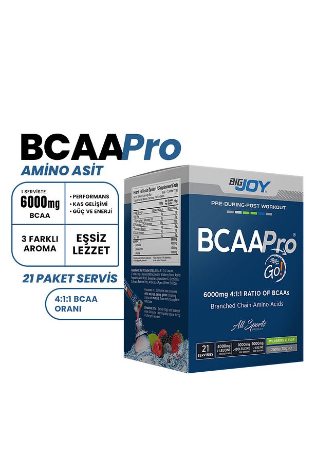 BCAAPro Go! 4:1:1 Karpuz 21*10g Servis (Tekli saşe Pratik kullanım) Aminoasit - 2