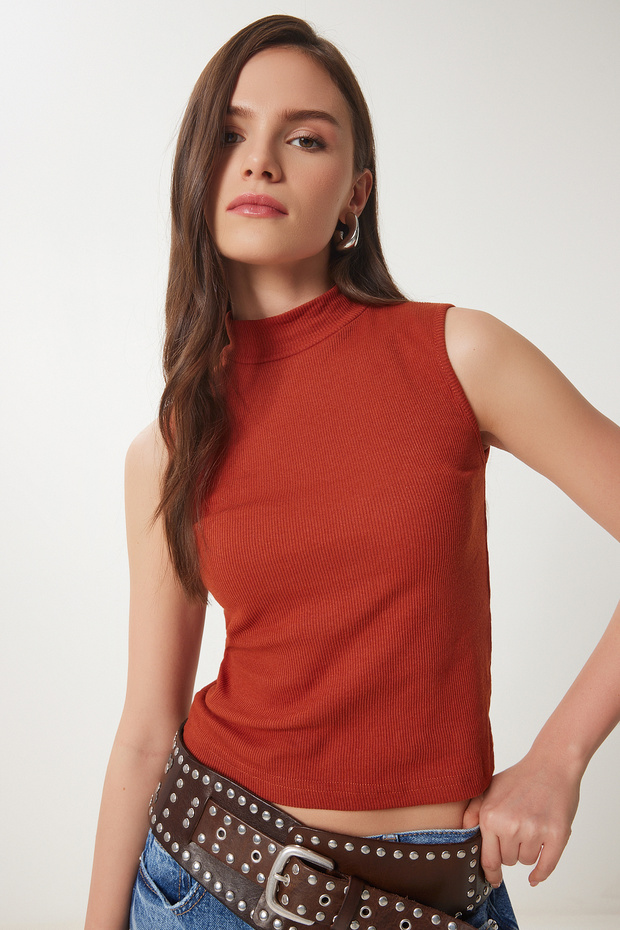 Women's Brick Neck Cotton Knitted Blouse GT00004