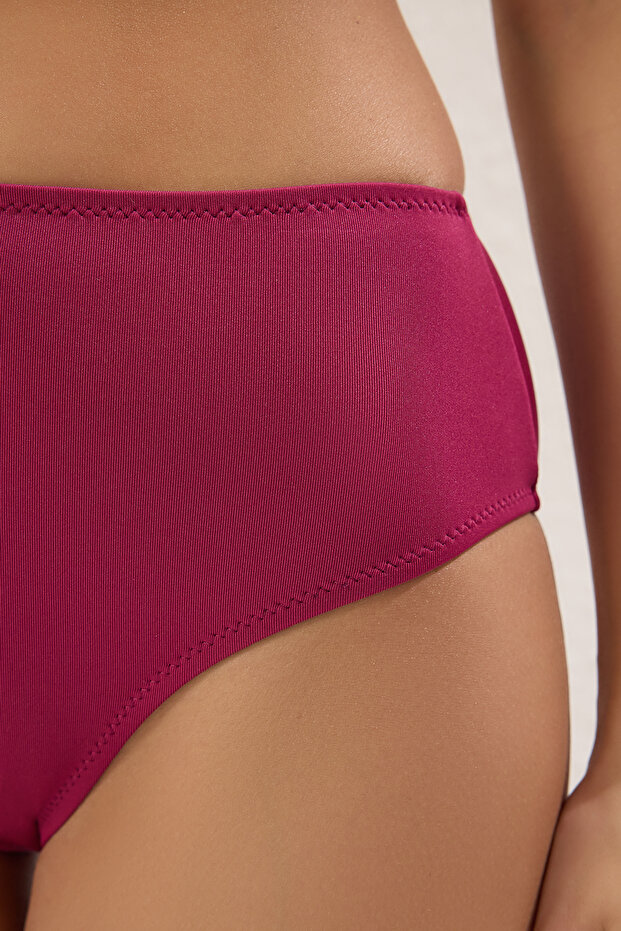 Mürdüm Hipster Yüksek Bel Bikini Altı TBESS25BA00022 - 3