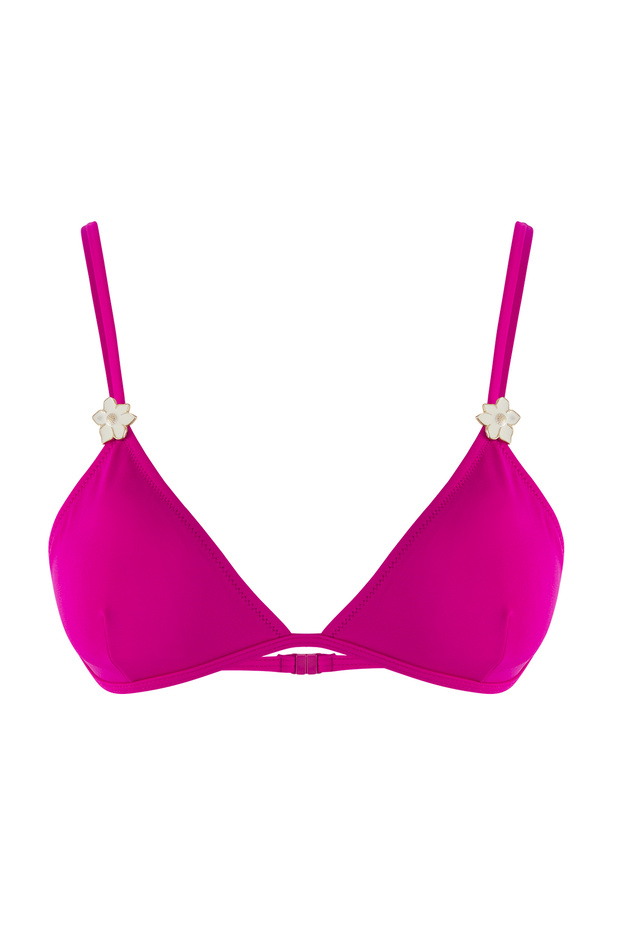 Fuşya Aksesuarlı Üçgen Kaplı Bikini Üstü TBESS25BU00033 - 9