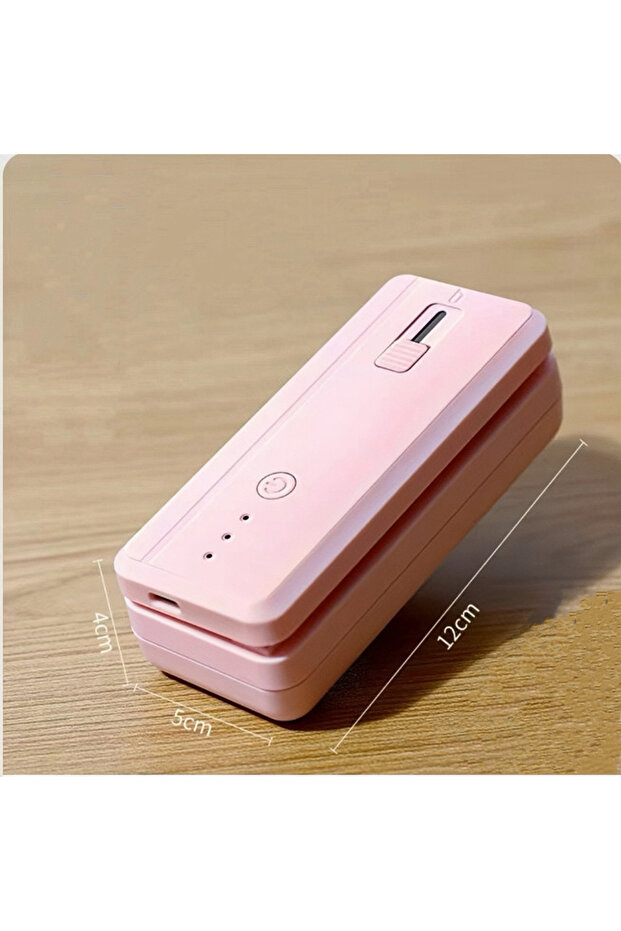 آلة ختم محمولة صغيرة 2 في 1 باللون الوردي، آلة تغليف الطعام، آلة ختم المطبخ، شحن USB