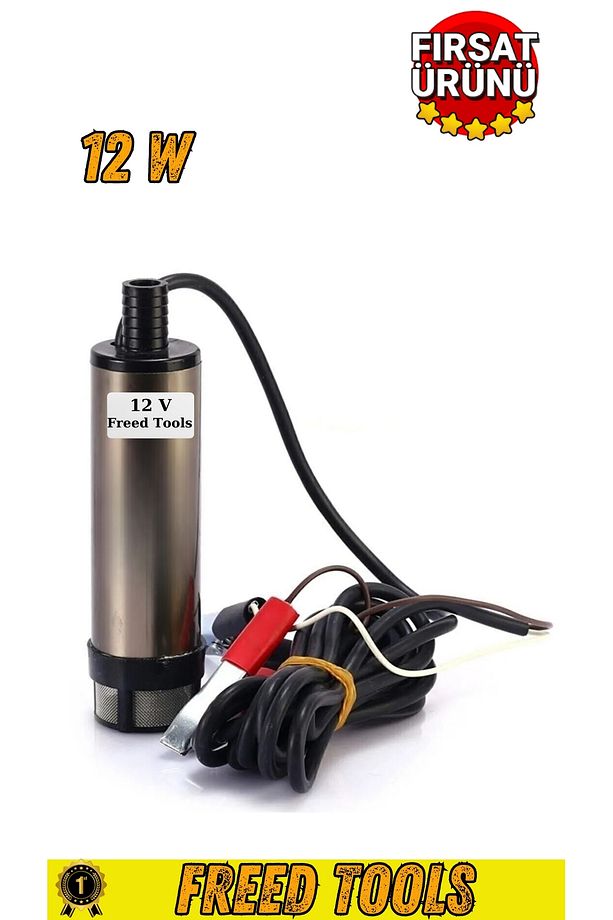 12 Volt Mazot Ve Su Zeytin Yağı Vs Sıvı Aktarma Pompası Dalgıç Pompa - 1
