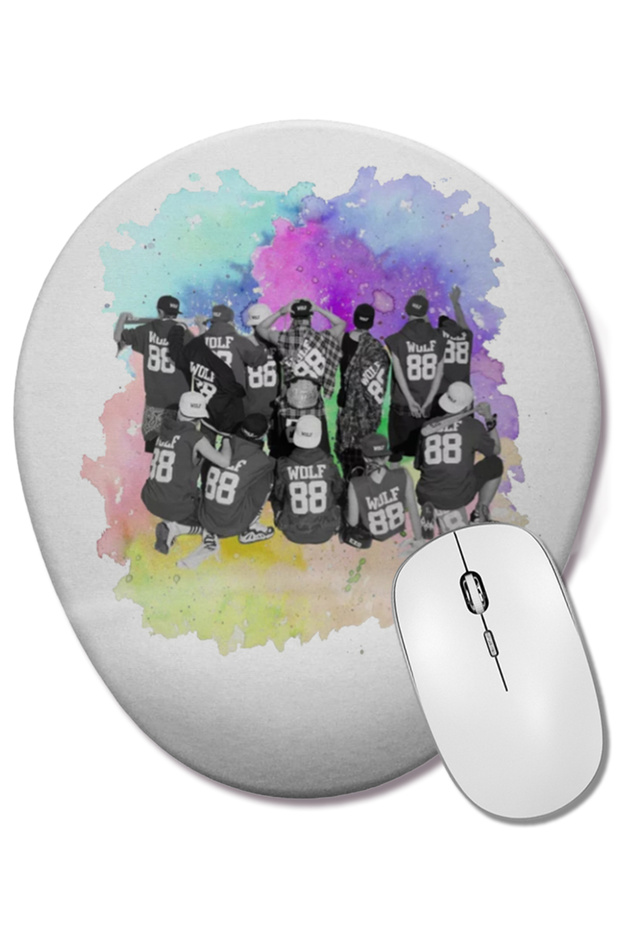 لوحة ماوس بيضاوية من EXO WOLVES مع دعم للمعصم