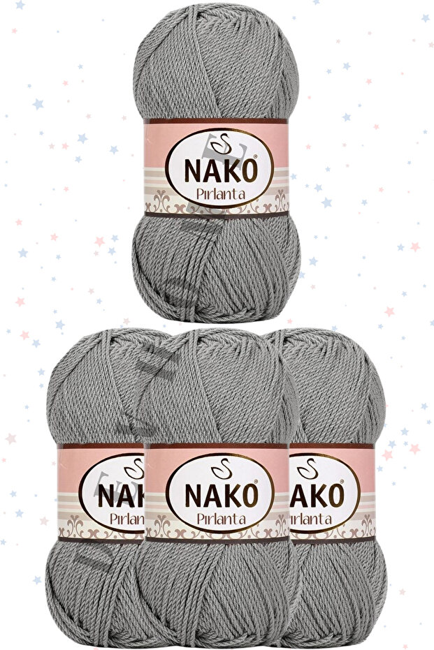 Nako Diamond Hand Knitting Yarn Amigurumi Yarn 4 Pieces Mixed Colors 225 Meters 100% Premium Micro Acrylic