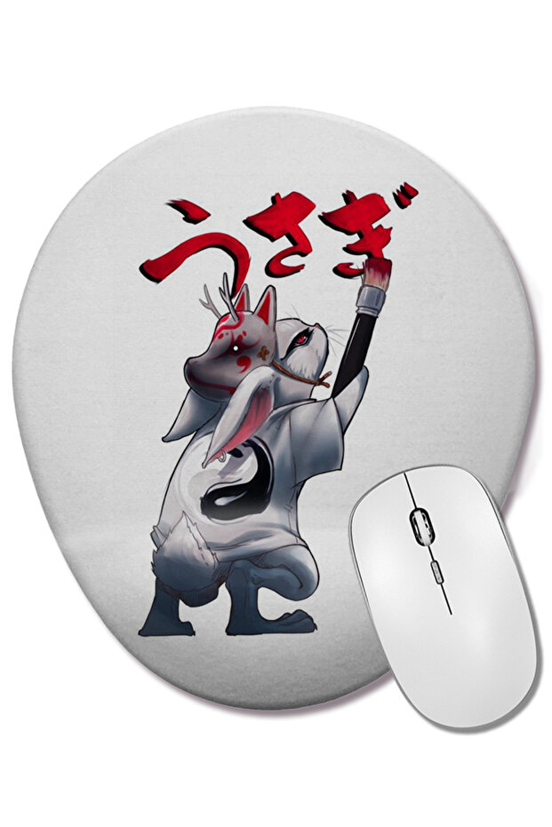 Usagi Oval Mouse Pad with Wrist Support - 1